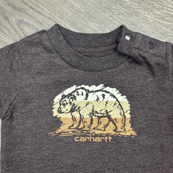 Carhartt Kids 6month Matching Bear Graphic Bodysuits,  Set of Two, EUC - Picture 9 of 11